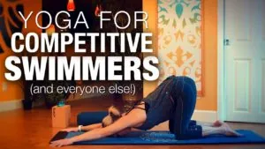 Class thumbnail: Yoga for Competitive Swimmers, woman in a cat-cow stretch