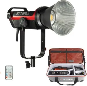 Aputure LED video light with reflector and carry bag