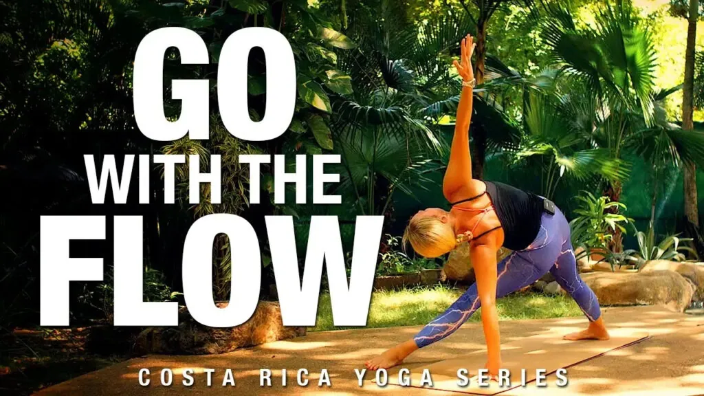 Go with the flow, Costa Rica yoga series, woman in a standing pose